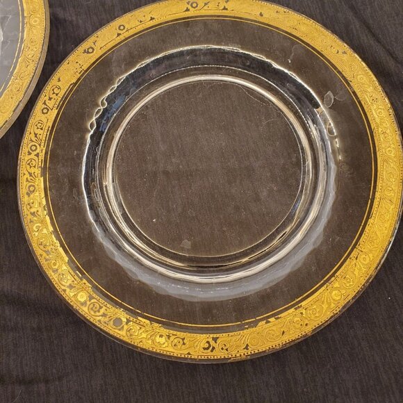 Set Of 2 Tiffin Franciscan Westchester Salad Luncheon Plates Gold Encrusted Vtg - Picture 11 of 13